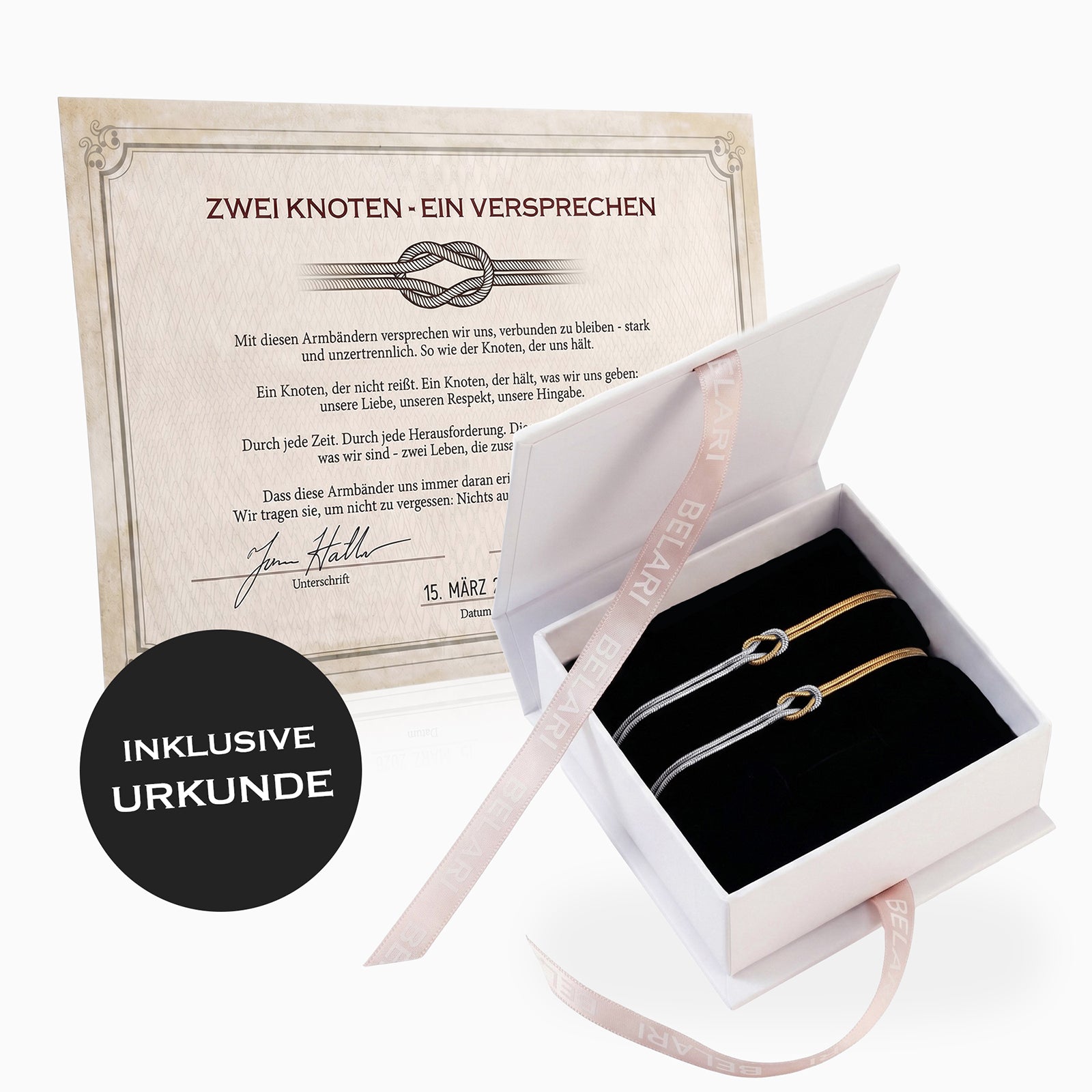 Liebesknoten Armband Set